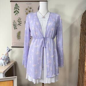 Y2k Victorias Secret Sheer Floral Robe Romantic Fairy Whimsy Dolly Coquette XS S